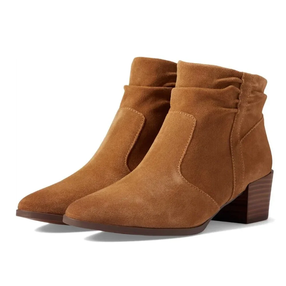 NATURALIZER Gina Womens Leather Block Heel Ankle Boots
